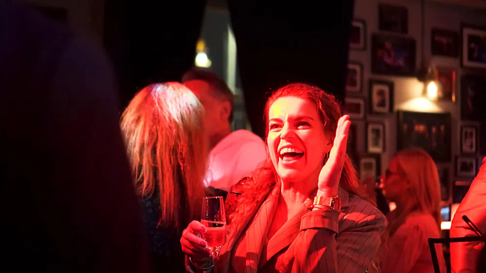 After-party laughter and applause
