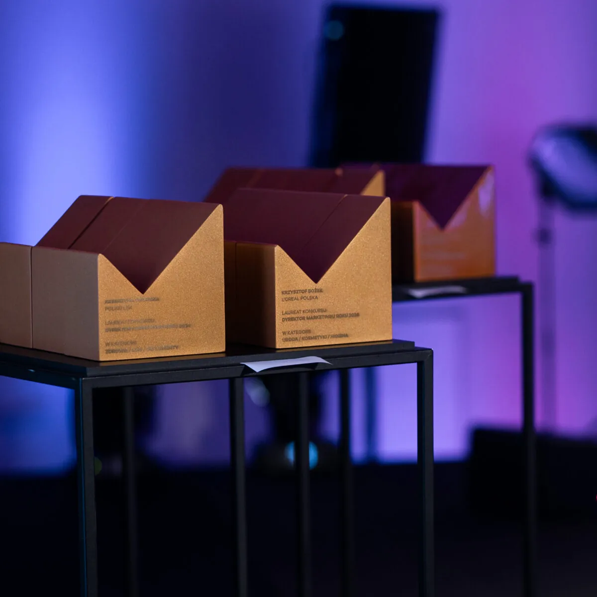 Gold Marketing Director of the Year statuettes engraved with winners’ names